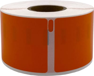 DULA Dymo kompatible Etiketten, S0722400 99012, 36 x 89 mm, Orange, Permanent, 1 Rolle, 260 Etiketten pro Rolle