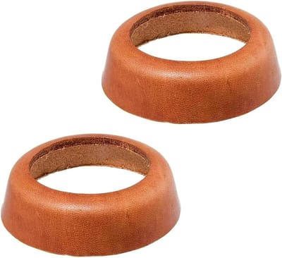 Set van 2 Stuks Afdichtingen voor Pomp Handvat, Geschikt voor 75 mm Pistonpomp, Leer Reserveonderdeel voor Tuinpomp (Bruin)