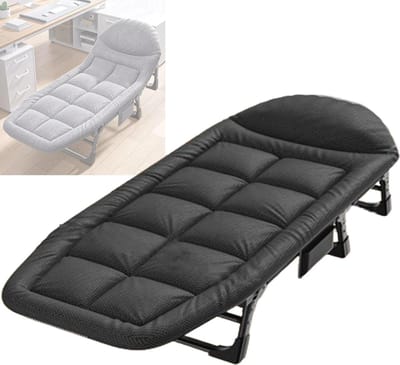 Klapbed Volwassenen - Logeerbed Gastenbed - Kamperen Reizen - 6 Posities Verstelbaar - 200x66x26cm - Zwart