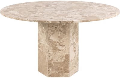 Giga Living Eettafel Rovan - Rond Bruin Marmer - Ø130x75cm