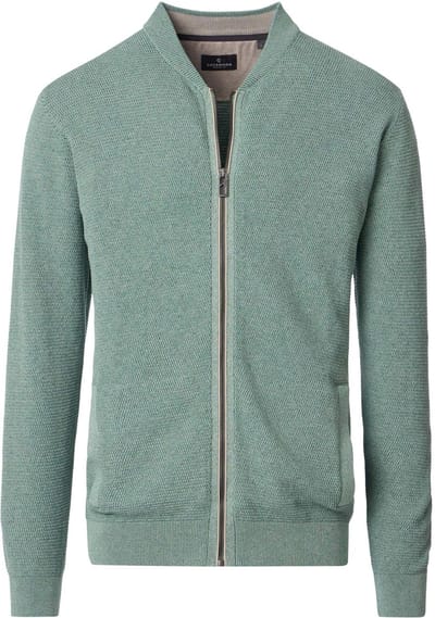 CASAMODA Vest Zip Structure Lichtgroen - Maat 4XL - Heren