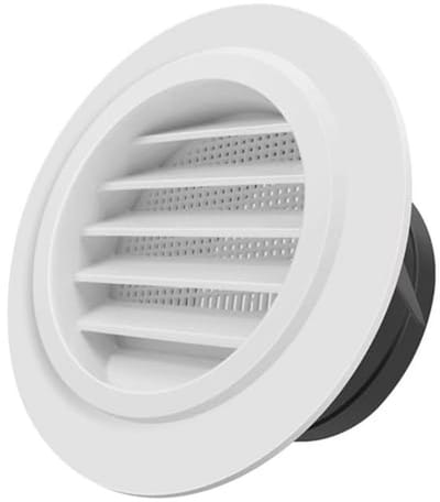 Ronde ventilatieopeningen 100 mm met vliegengaas - Ideaal voor badkamer en kantoor