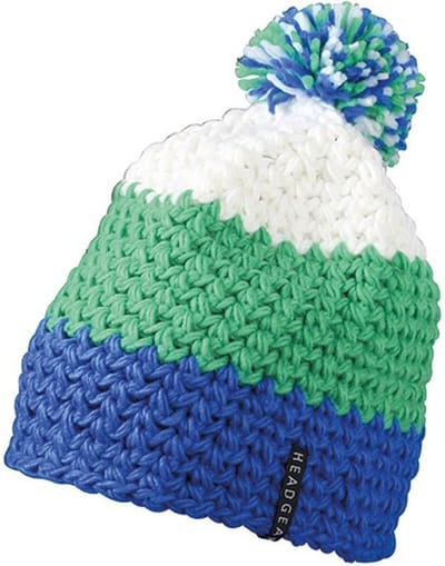 Myrtle Beach - Unisex Gehaakte Muts met Pompom (Blauw/Groen)