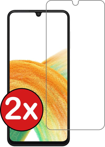 Screenprotector - 2 Stuks - Geschikt voor Samsung Galaxy A33 - Extra Sterk - Beschermglas - Gehard Glas - Tempered Glass - Screen Protector