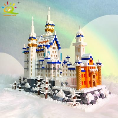 3000 stuks Zwaan Steen Kasteel Micro Bouwstenen Architectuur Model Mini Diamant Blokken Kinderspeelgoed gray