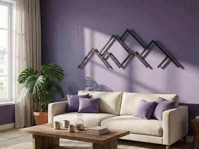 Wanddecoratie Bergen, Houten Wandbeeld, 3D Wanddecoratie voor Thuis, Moderne Beelden voor Huis Kantoor Slaapkamer, Woonkamer en Keuken - 70x23 cm