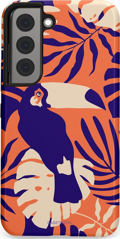 Casetastic Hoesje Geschikt voor Samsung S22 - Stijlvolle Beschermende Duo-layer Case - Paradijs Toekan