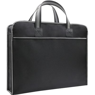 Sac Portefeuille Imperméable Épaissi et Élargi, Sac à Fermeture Éclair, Sac en Toile pour Documents, Sac d'Information de Bureau, Mallette. 1PC noir
