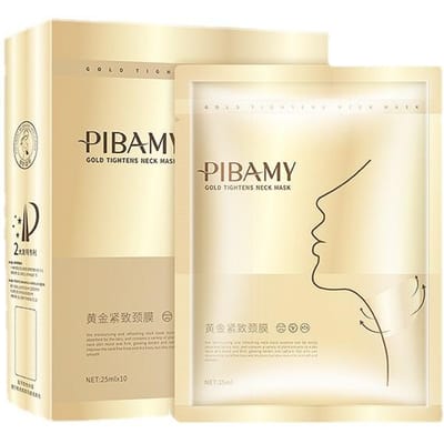 10 stks/doos Goud Kleur Verstevigende Nekmasker Hydraterende Anti Rimpels Anti-aging Huidverzorging Hals Maskers Schoonheid Hals 10pcs