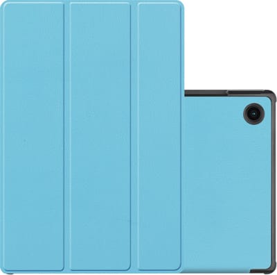 Hoes - Geschikt voor Samsung Galaxy Tab A8 - Dun & Stevig - Trifold Bookcase - Hard Cover - Hardcover Book Case - Tablet Hoesje - Lichtblauw