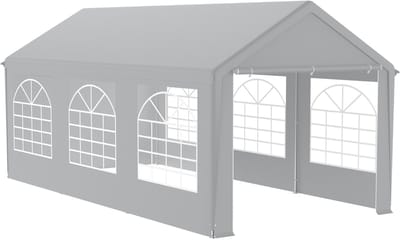 Partytent - Tuinpaviljoen Tuintent - Feesten Organiseren - Waterdicht UV-beschermend - 3 x 6 m - Grijs