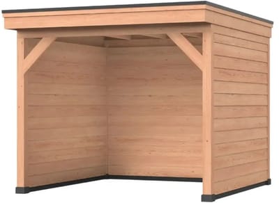 Douglas overkapping, 300 x 250, Met achterwand en twee zijwanden, Westwood Comfort Basic