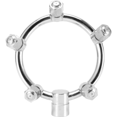 Buse de brumisation à filetage femelle G1/4 5 têtes circulaire Jardin Humidification Ronde Atomisation white