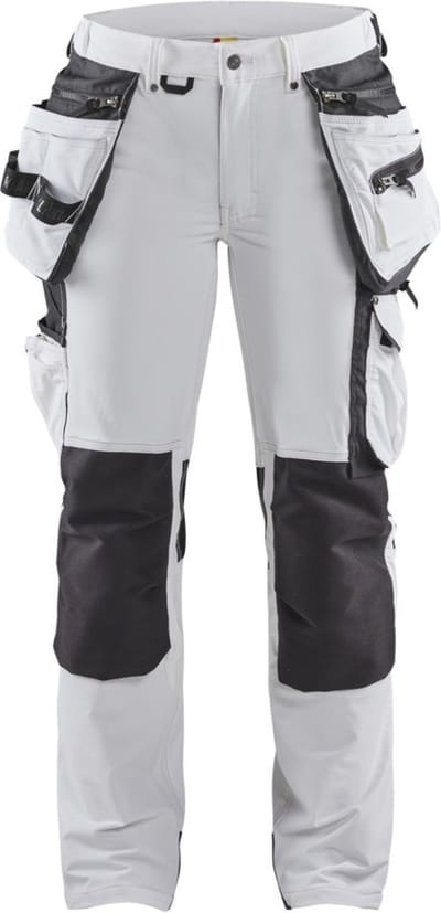 Blaklader Dames schildersbroek 4-weg stretch 7179-1645 - Wit/Donkergrijs - C32