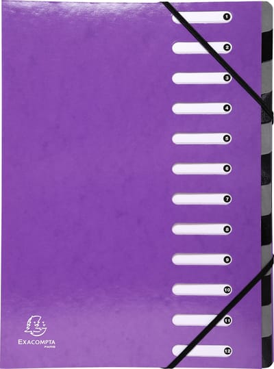 Exacompta 6x IDERAMA® Harmonika Sorteermap - 12 indelingen - Purper - 53926E