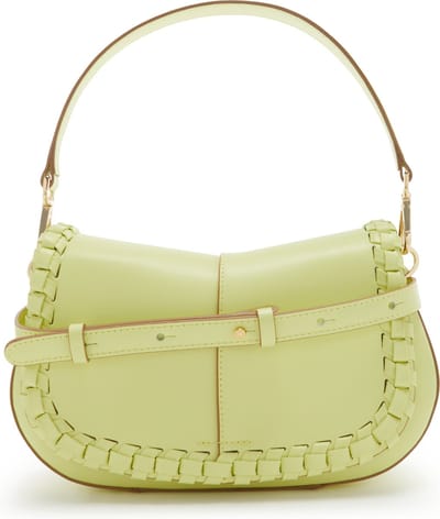 GIANNI CHIARINI Leren Schoudertas Helena Round Saddle Bag Sunny Light Lichtgeel