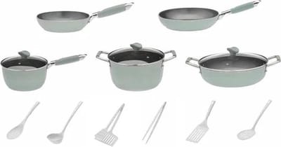Primecook - Pannenset 'Giulia' - 14-delig - PFAS-vrij - inductie - veilige en slijtvaste antiaanbaklaag - Made in Italy
