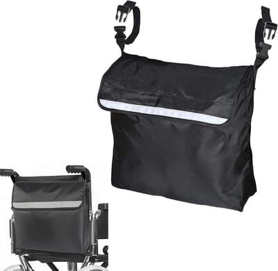 Waterdichte Rugzak voor Rolstoelen en Looprekken van Oxford Stof, Grote Opbergtas 45x40x7.5cm, Zwart, Ideaal voor Dagelijkse Benodigdheden en Accessoires