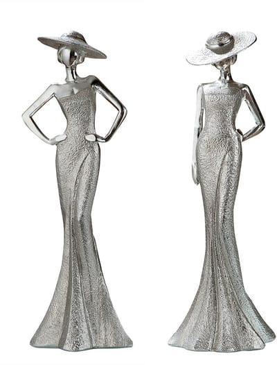 2 Decoratie Beelden -Figuren Gracieuze " Lady „Diva "/Set van 2