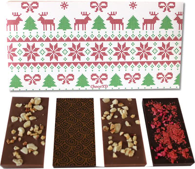 Chocoladecadeau - Winter chocolade - Kerst cadeau - Fairtrade handmade chocolate gift - Brievenbuspakketje - Eco-friendly giftbox
