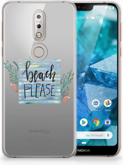 Nokia 7.1 Telefoonhoesje met Naam Boho Beach