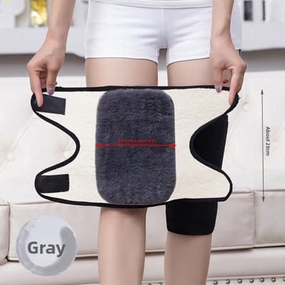 Kniebeschermers Perfect Voor Vrouwen En Ouderen Verdikt En Fluweel Verf Cover Dubbele Laag Composiet Imitatie Sherpa Klittenband Stijl gray