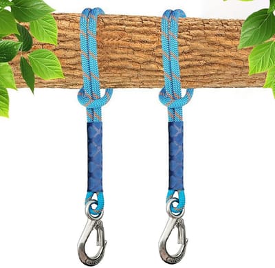 Schommel Touw Set - Hang Touw - Tuin Meubilair - Roestvrij Staal Haak - 2 Stuks 60 cm - Blauw