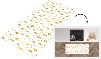 Keukenloper - Loper keuken - Dennentak - Patronen - Goud - 120x50 cm - Keukenloper vinyl