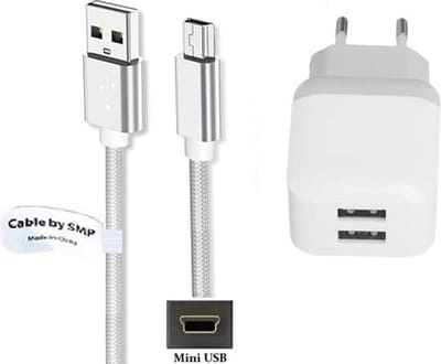 OneOne 2.4A lader met 2 poorten + 2,0m Mini USB kabel. Oplader en snoer past op Texas Instruments grafische rekenmachine TI-83, TI-83 Plus, TI-84 +, TI-84 + C, TI-84 + CE, TI-84 + SE, TI-84x, TI-86, TI-89, TI-89 Titanium, TI-Nspire / CAS / CX