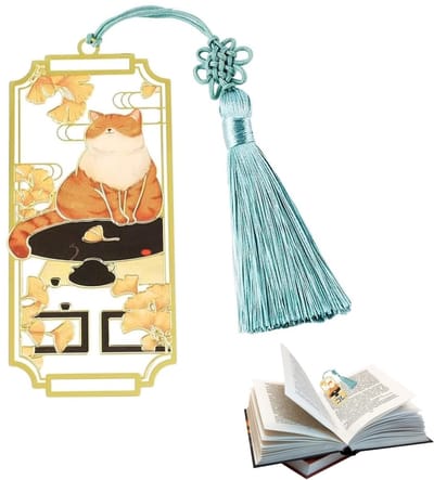 Dailygoods- Bladwijzer Metalen Kat - Creatief Design - Cadeau voor Vrouwen - Bladwijzers voor Studenten - Hoogwaardige Kwaliteit - Duurzaam en Stijlvol - Boekenlegger