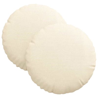 vidaXL Zitkussens 2 st Katoen Stof Crème Ø30 x 13 cm