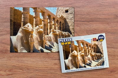 Puzzel Aantal beelden in het tempelcomplex van Karnak in Egypte - Legpuzzel - Puzzel 500 stukjes