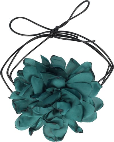 Haarsoires Haarband Bloem - Veter - Striklint - Donkergroen - Haaraccessoire met Bloemen - Bloemenaccessoire voor Dames & Meisjes
