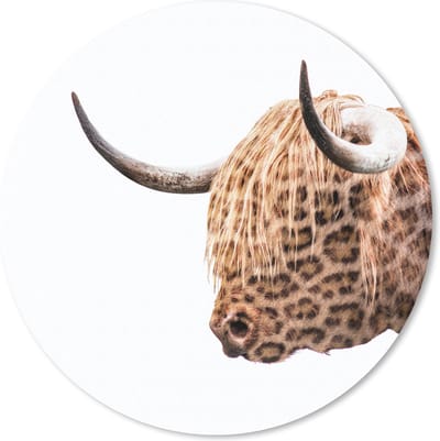 Muismat rond 20x20 cm - Mousepad Schotse hooglander - Panter - Design - Ronde muismatten