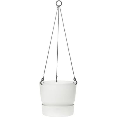 Elho Greenville Hangschaal 24 - Hangpot voor Buiten - 100% Gerecycled Plastic - Ø 23.5 x H 20.5 cm - Wit