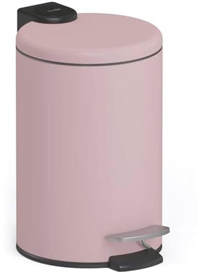 Pedaalemmer met Softclose Mechanisme - Stijlvolle Afvalemmer voor Badkamer en Keuken, Roze, 3 Liter