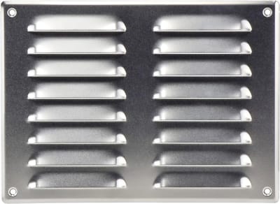 Ventilatie rooster - Afvoer rooster - Binnenklimaat verbeteren - Met insectennet - 260 x 190 mm - Aluminium