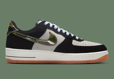 Nike Air Force 1 Low Zwart Lak Camo Swoosh Unisex Sneakers Wit Gum-Medium-Bruin Summit-White HQ1967-100 40.5 black