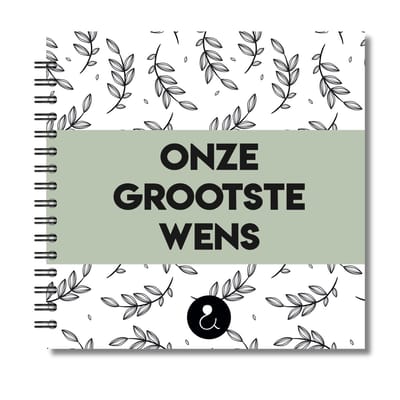 Kinderwens boek | Invulboek kinderwens | Journal zwanger worden | Mijn grootste wens | Botanical Groen