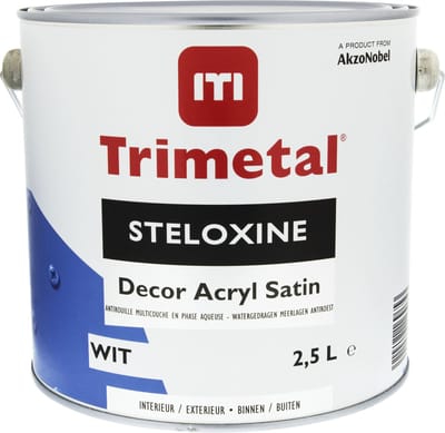 Trimetal Steloxine Decor Acryl Satin - 2,5 l - 8-10 m²/l - Wit - Lak - Afwerkingslaag