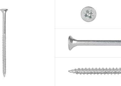 Wovar Spaanplaatschroeven Verzinkt 6 x 100 mm Pozidrive Deeldraad | Doos 100 Stuks