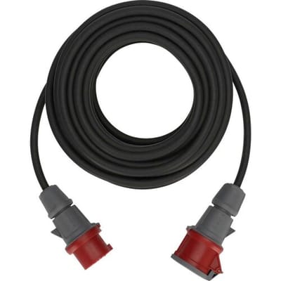 Brennenstuhl CEE verlengkabel IP44 (25m kabel, H07RN-F 5G2,5, 5-polig met CEE stekker en koppeling, voor gebruik buitenshuis IP44, Made in Germany) zwart