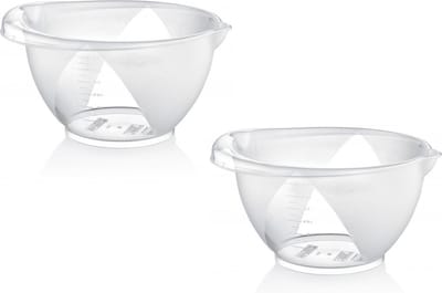 Cuisine elegance Beslagkom - 1x - 3 liter - transparant - mengkom - kunststof