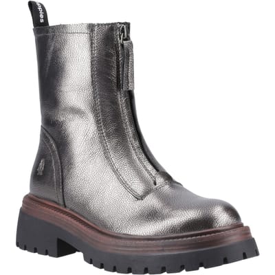 Hush Puppies Roxanna Leren Dames Pewter Laarzen