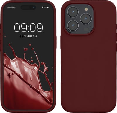 kwmobile telefoonhoesje geschikt voor Apple iPhone 16 Pro Max - Hoesje met siliconen coating - Smartphone case in bordeaux-violet