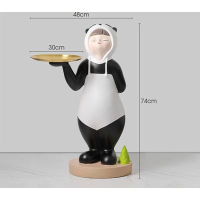 Creatief Panda Meisje Vloerornament Grote Pallet Opslag Woonkamer Entree Huisdecoratie Verhuizing Nieuw Huis Cadeau