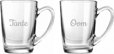 Gegraveerde Theeglas 32cl Tante & Oom