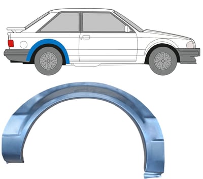 Reparatiepaneel achterspatbord voor Ford Escort 1980-1986 / Rechts