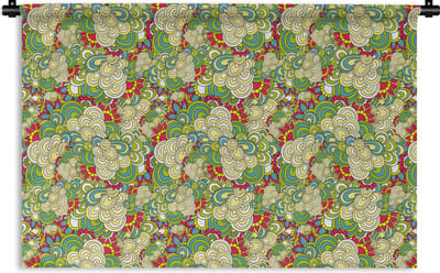 Wandkleed - Wanddoek - Patronen - Bloemen - Lente - 180x120 cm - Wandtapijt