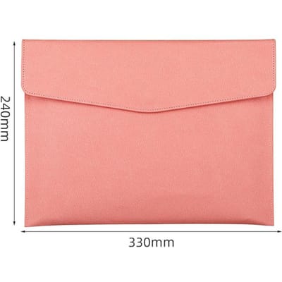 Sac à documents en similicuir, sac d'information commerciale, dossier A4, fournitures scolaires et de bureau, sac de rangement rose